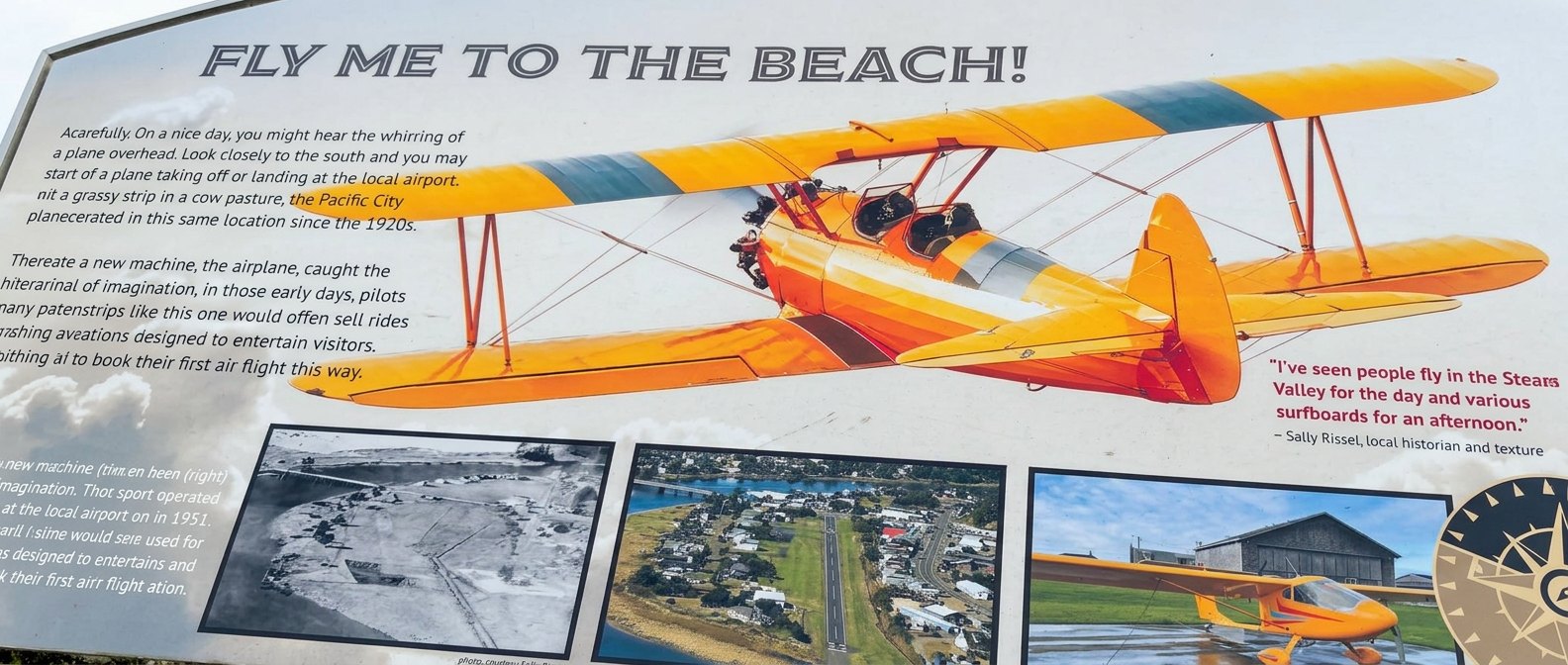 Fly Me to the Beach — a sign that understands the assignment.
