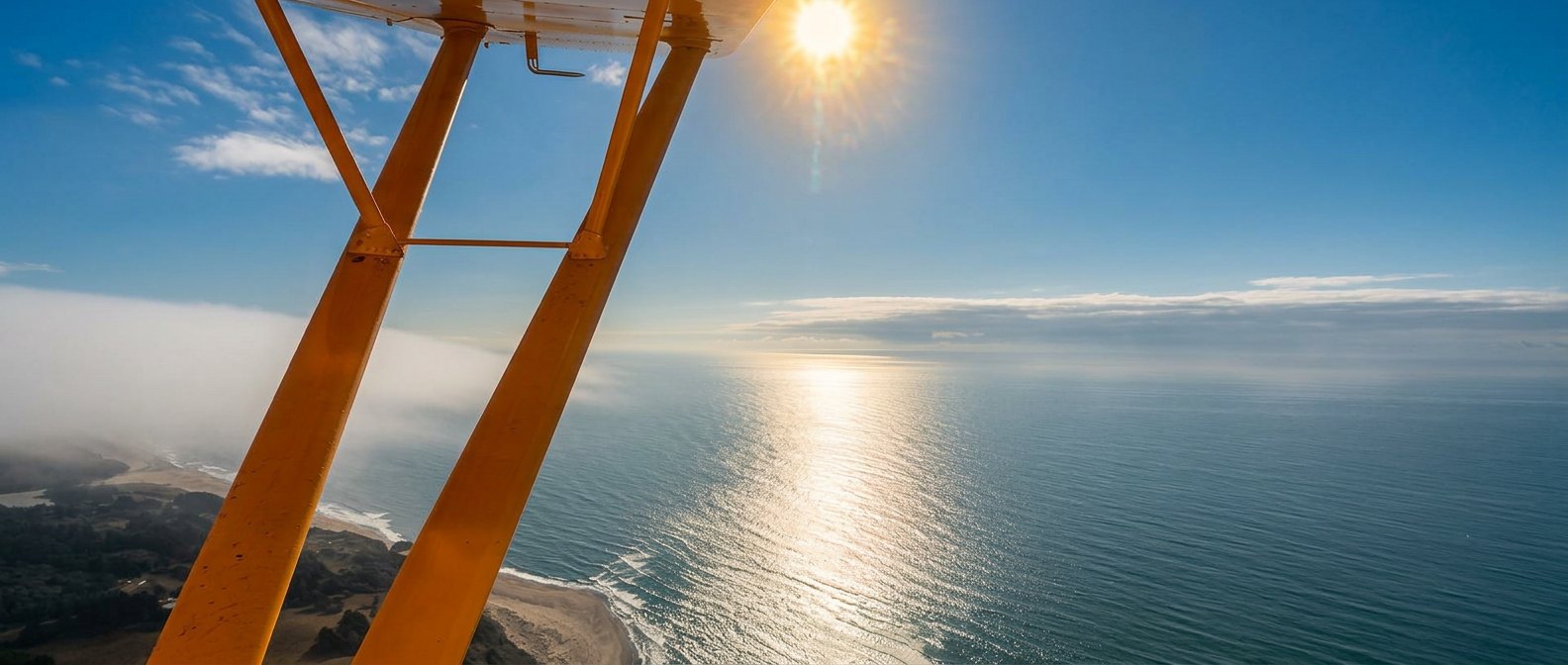The Pacific comes into view — sunlight traces the edge of Oregon.